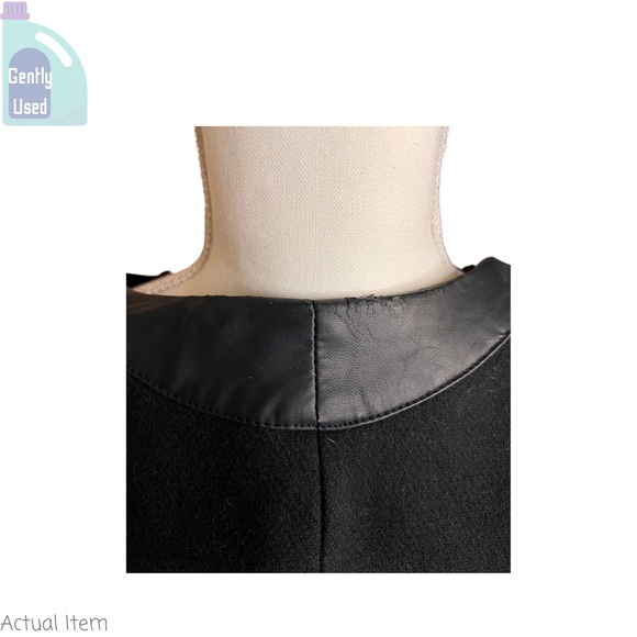 Zara Leather and Wool Peplum Skirted Black Jacket Size Large - Picture 8 of 8